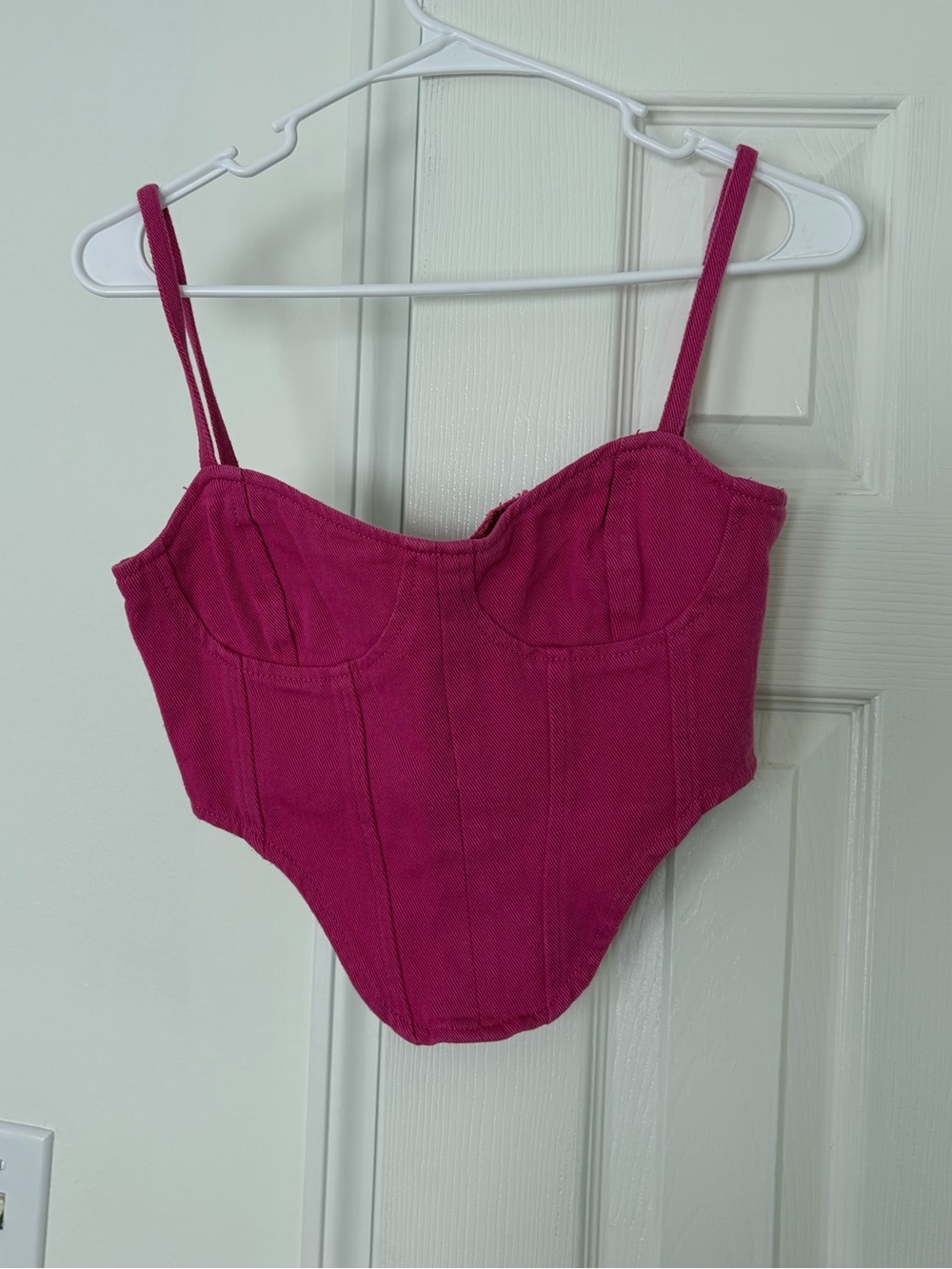Pink Corset-Style Spaghetti Strap Top
